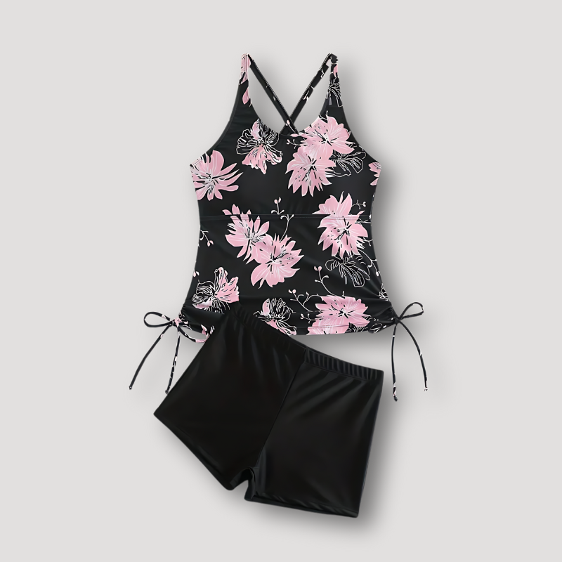 Ronde Halslijn Gebloemd Tankini Set