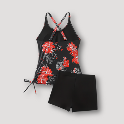 Ronde Halslijn Gebloemd Tankini Set