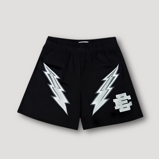 Bold Flash Grafisch Afdrukken Sportief Mesh Shorts