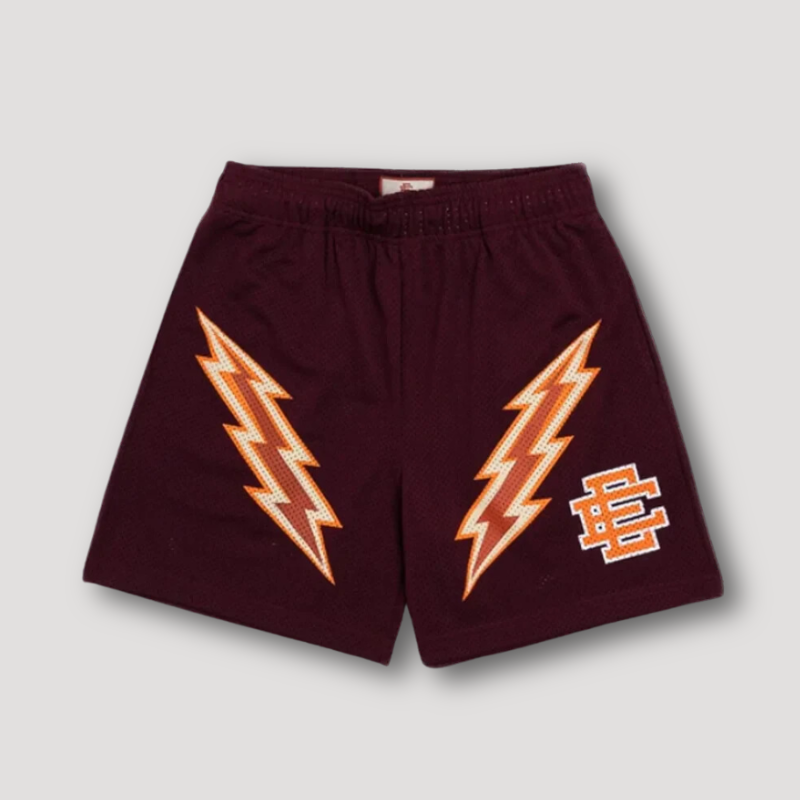 Bold Flash Grafisch Afdrukken Sportief Mesh Shorts