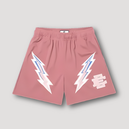 Bold Flash Grafisch Afdrukken Sportief Mesh Shorts