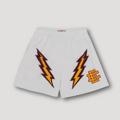 Bold Flash Grafisch Afdrukken Sportief Mesh Shorts