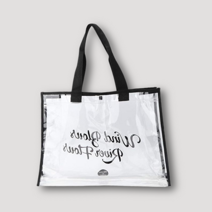 Letter Print Transparant Rechthoekig Tote Bag