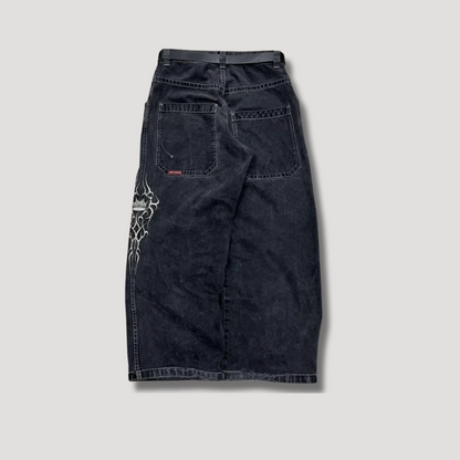 King Crown Bedrukte Y2K Streetwear Denim Skirt