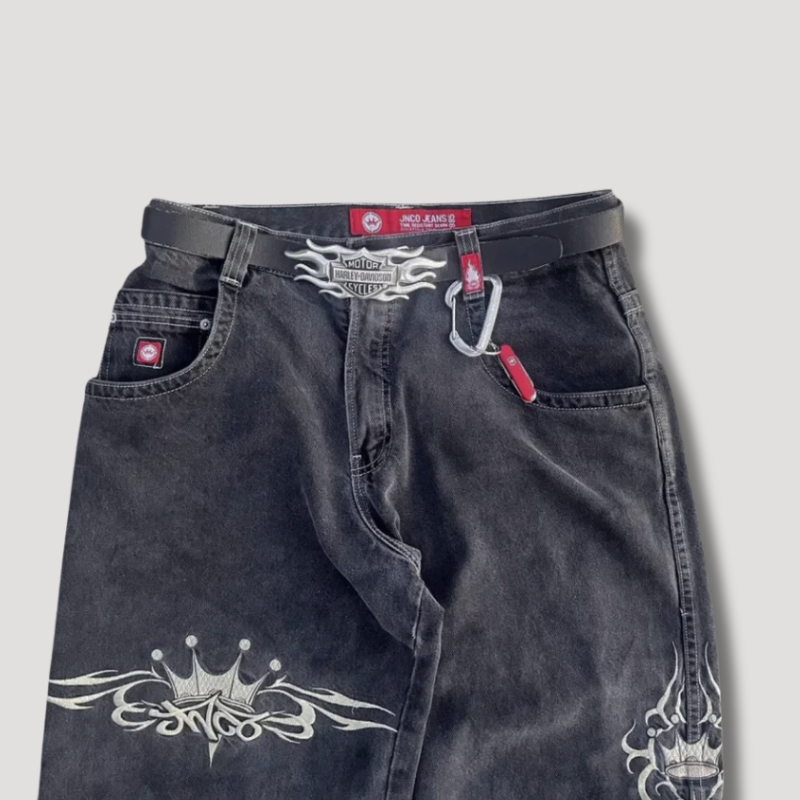 King Crown Bedrukte Y2K Streetwear Denim Skirt