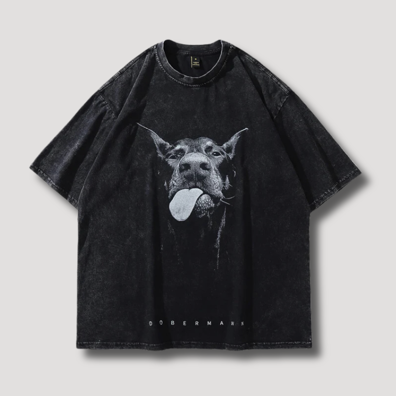 Y2K Doberman Graphic T-shirts - Oversized streetwear voor mannen