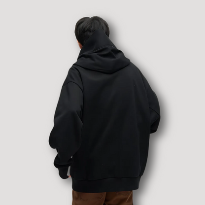 'J' Borduurwerk Minimalistisch High Collar Oversized Baggy Hoodie