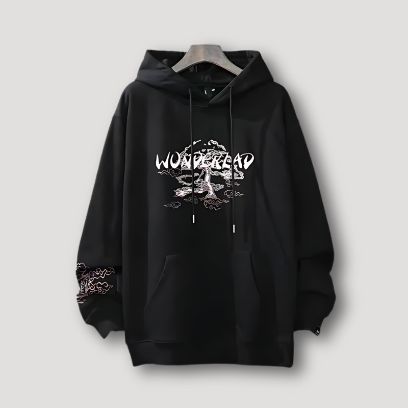 Japanse Sakura Bold Grafische Afdruk Hoodie