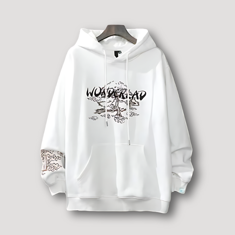 Japanse Sakura Bold Grafische Afdruk Hoodie