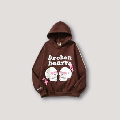 Schedel Broken Hearts Gedurfde Grafische Afdrukken Hoodie