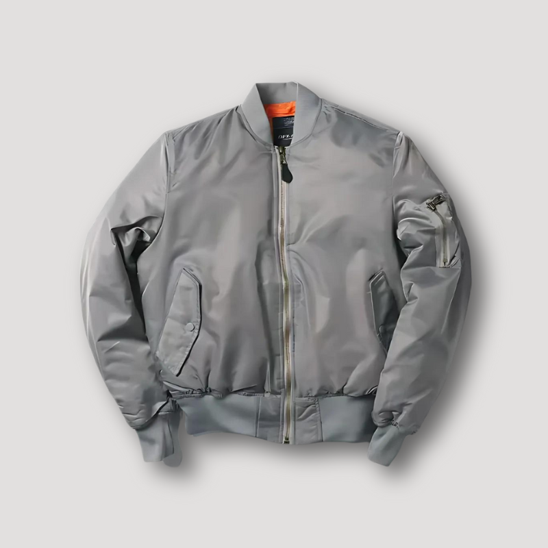 Klassiek Zip Up Glad Glanzend Bomber Jas