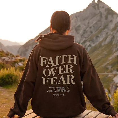 Biblical Quotes 'FAITH OVER FEAR' Oversized Hoodie