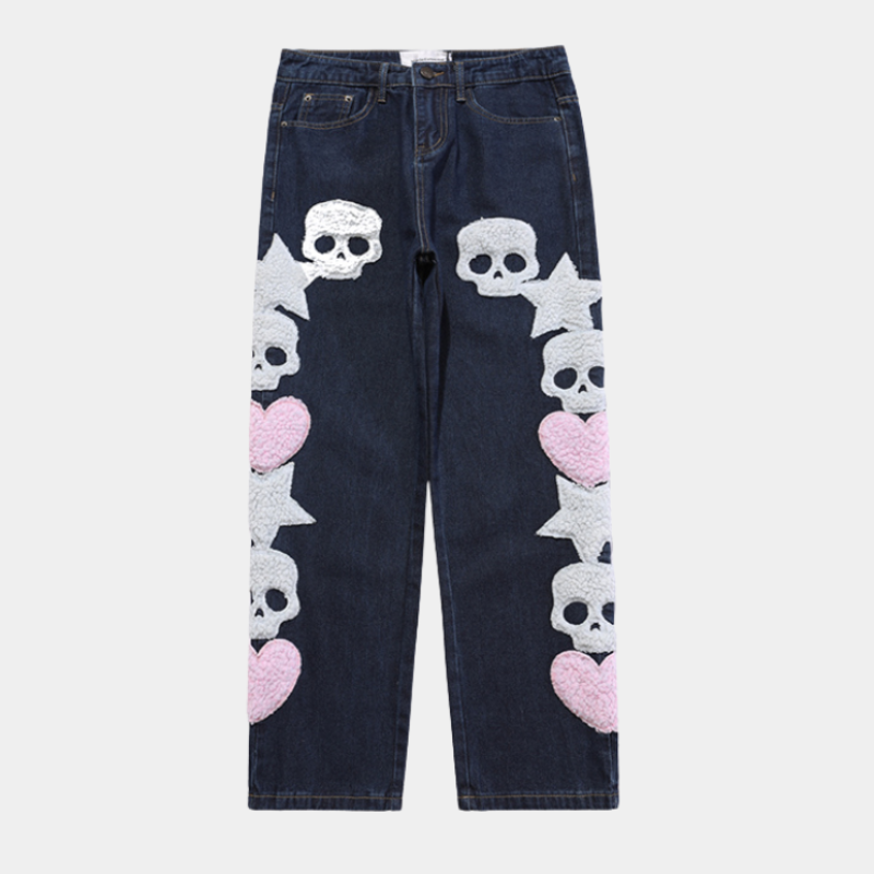 'Skull love' Jeans - Santo 