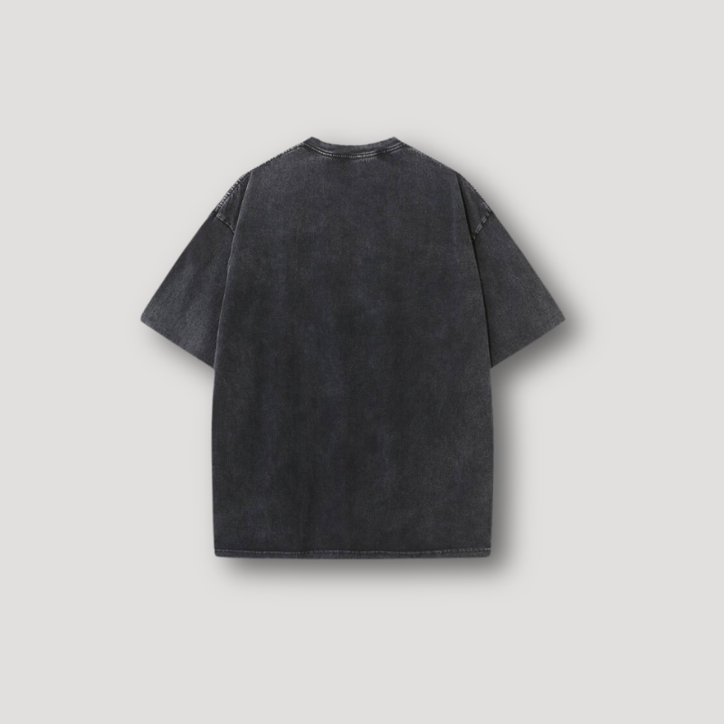 Washed Vervaagd Distressed Drop Shoulder Crew Neck T-Shirt