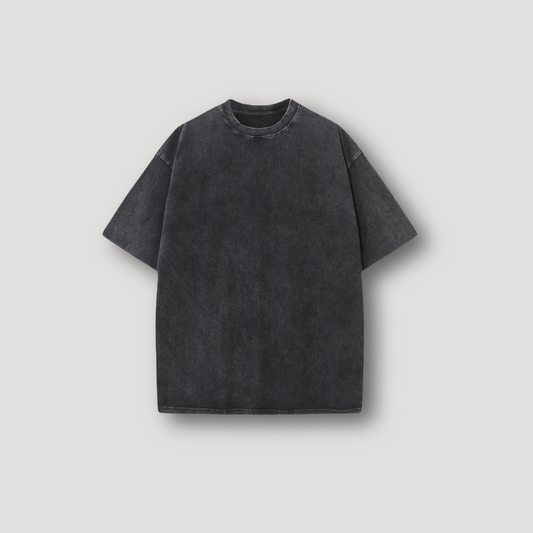 Washed Vervaagd Distressed Drop Shoulder Crew Neck T-Shirt