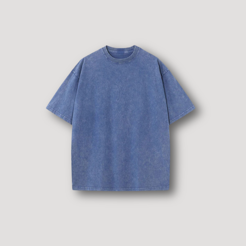 Washed Vervaagd Distressed Drop Shoulder Crew Neck T-Shirt