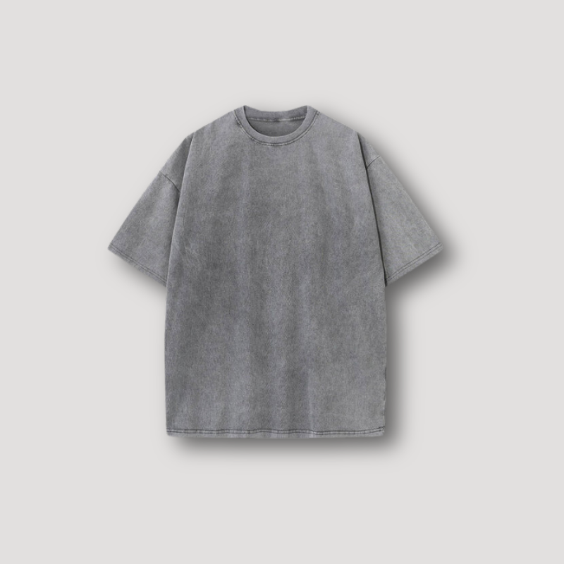 Washed Vervaagd Distressed Drop Shoulder Crew Neck T-Shirt