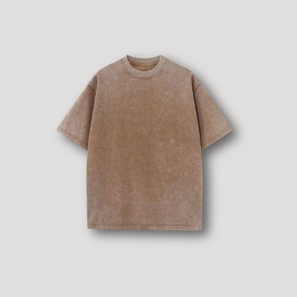 Washed Vervaagd Distressed Drop Shoulder Crew Neck T-Shirt