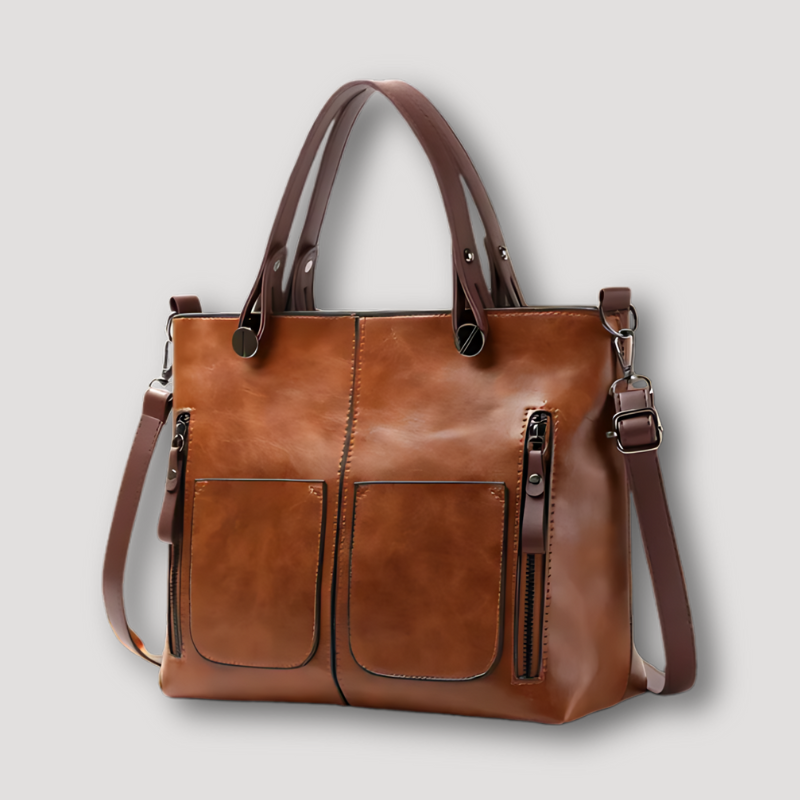 Boxy Leren Structured Shoulder Bag Vrouwen