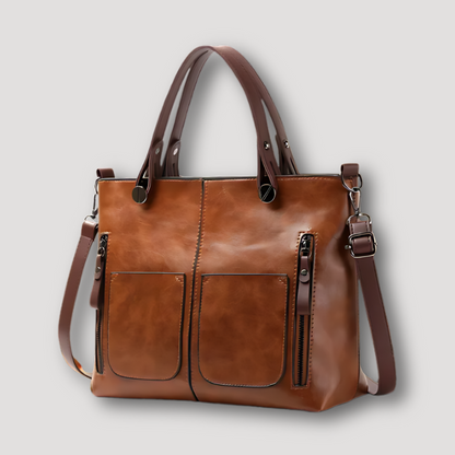 Boxy Leren Structured Shoulder Bag Vrouwen