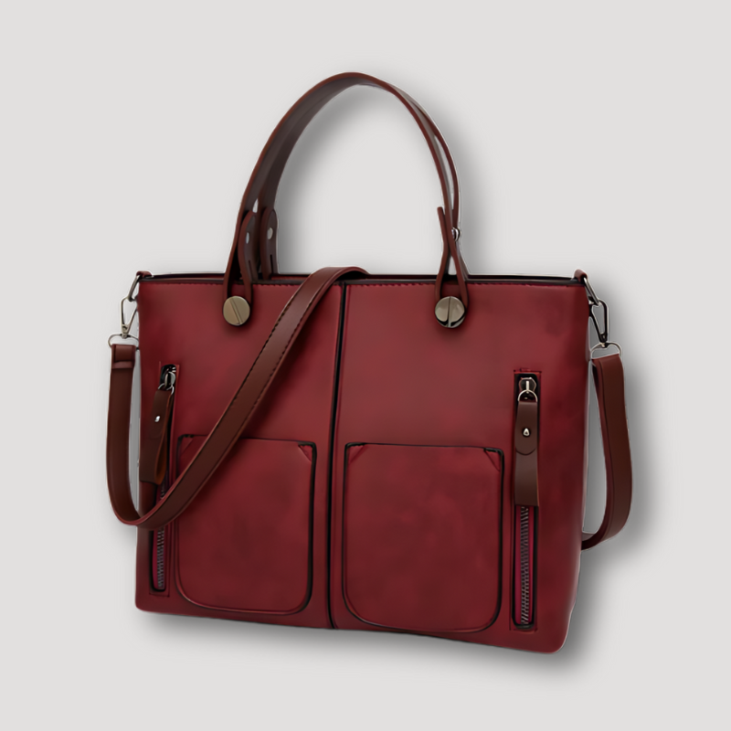 Boxy Leren Structured Shoulder Bag Vrouwen