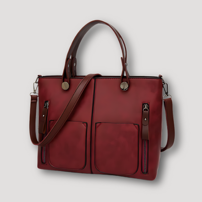 Boxy Leren Structured Shoulder Bag Vrouwen