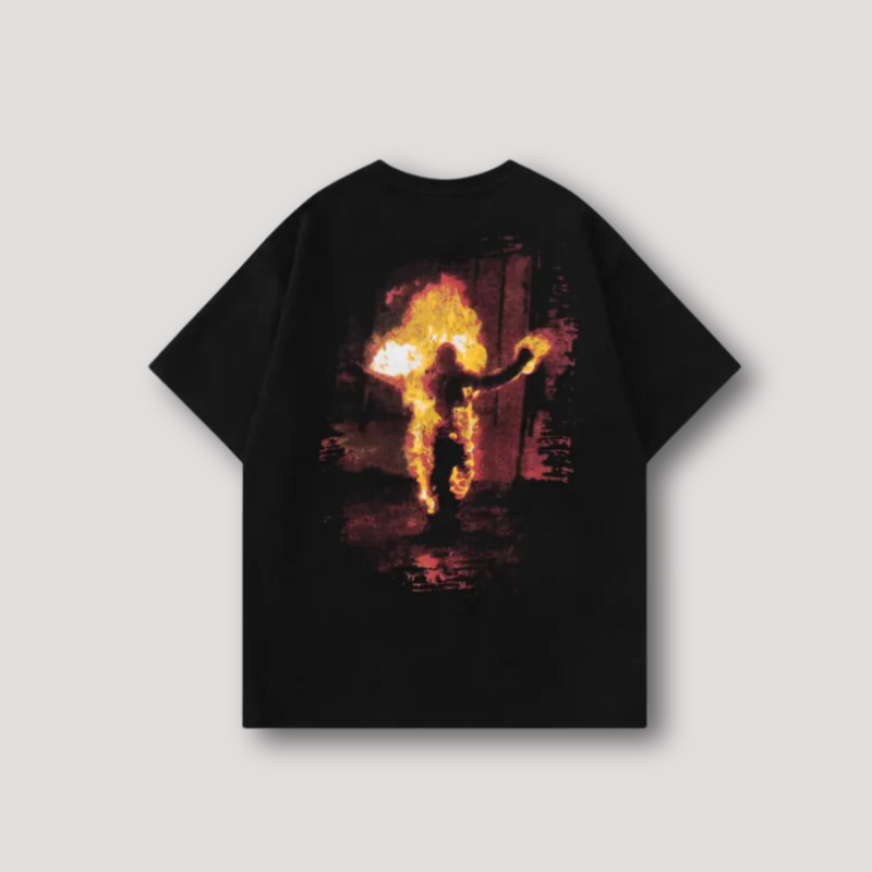 Vintage Burning Man Grafisch Y2K Streetwear T-shirt