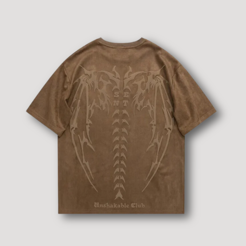 Vintage Grafisch Skeletvleugel T-shirt