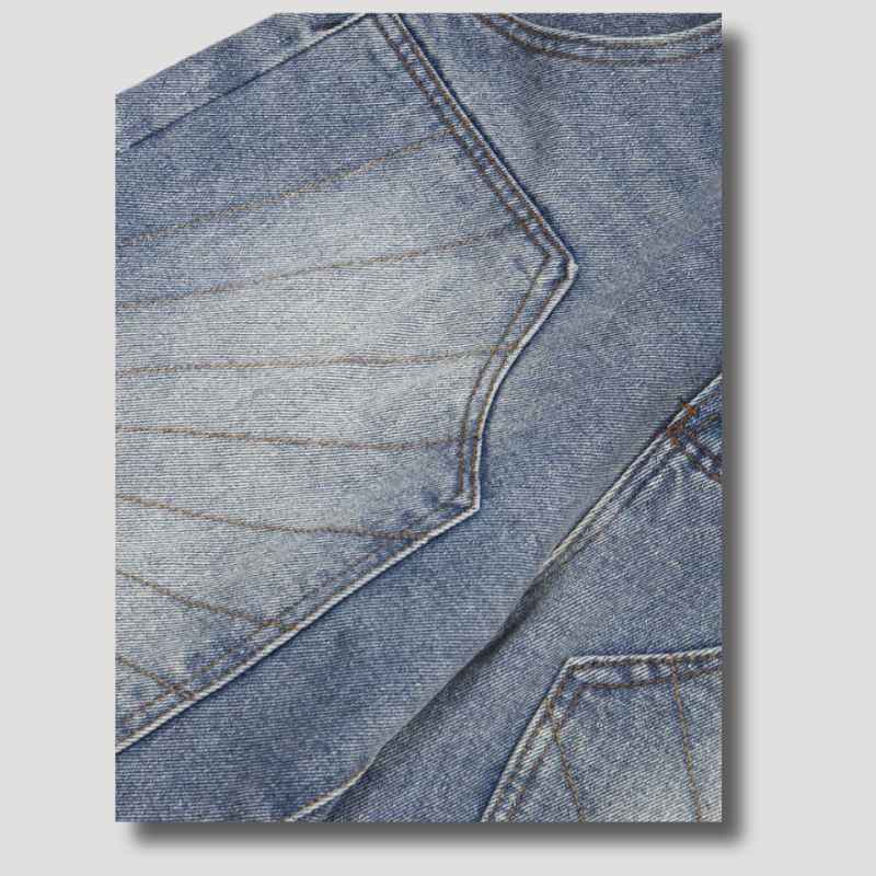 Y2k Patchwork Shorts Baggy - Streetwear blauw denim korte broek