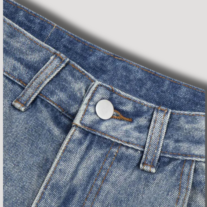 Y2k Patchwork Shorts Baggy - Streetwear blauw denim korte broek