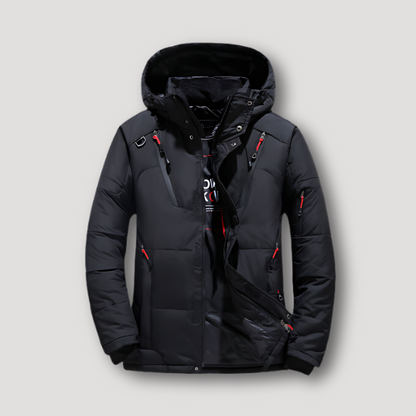 Sportief Full Zip Horizontaal Gewatteerd Puffer Jas