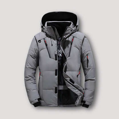 Sportief Full Zip Horizontaal Gewatteerd Puffer Jas