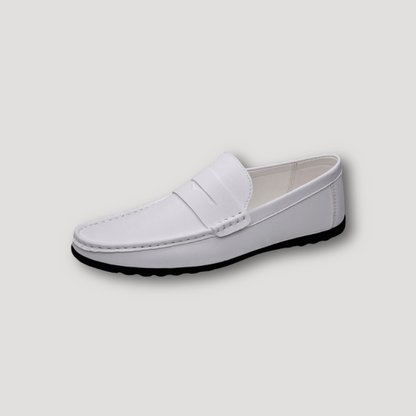 Casual Wit Leer Loafers Shoes Voor Heren