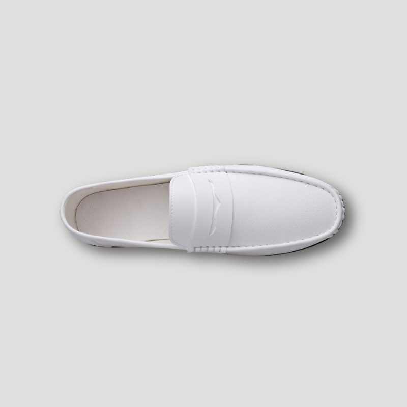 Casual Wit Leer Loafers Shoes Voor Heren