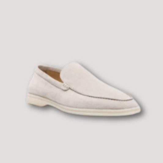 Casual Suède Lichtgrijze Penny Loafers