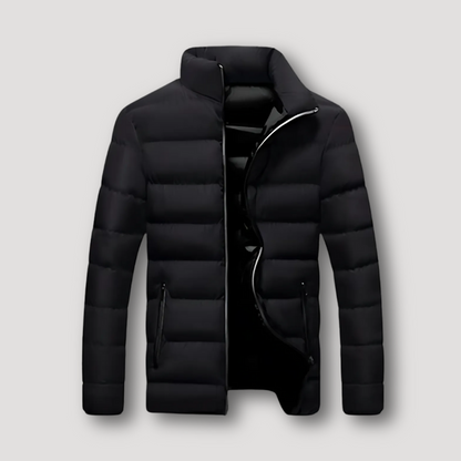 Full Zip Quilted Horizontaal Puffer Winterjas Voor Heren