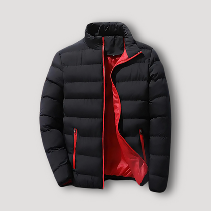 Full Zip Quilted Horizontaal Puffer Winterjas Voor Heren