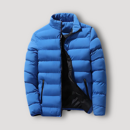 Full Zip Quilted Horizontaal Puffer Winterjas Voor Heren