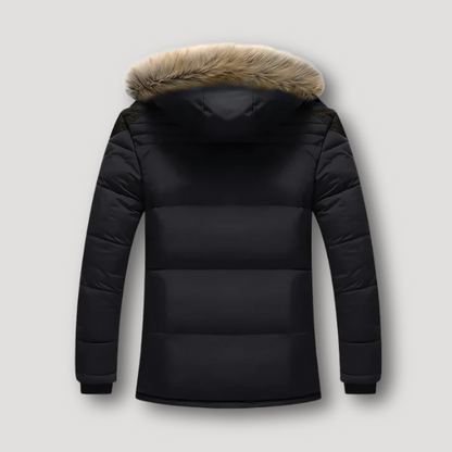 Quilted Padded Lange Jas Met Pluche Isolatie Van Imitatiebont Winter