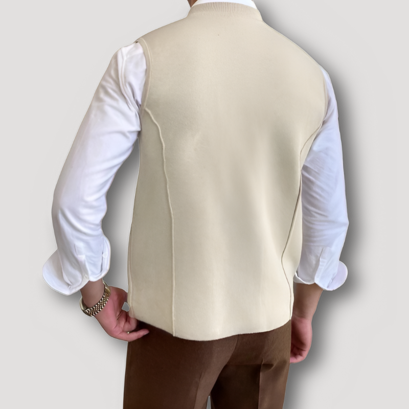 Asymmetrisch Dubbel Geruit V-hals Vest