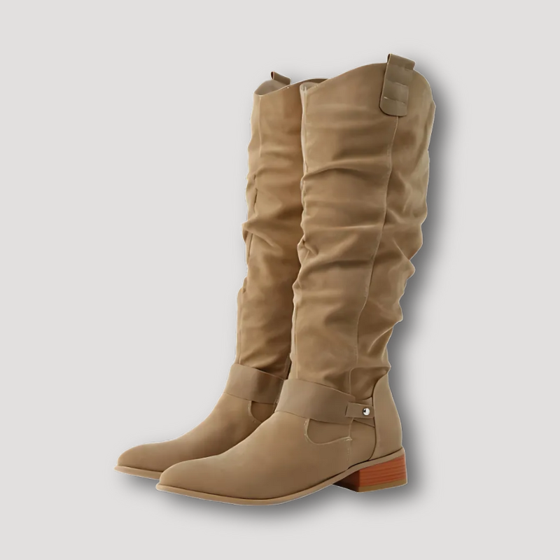 Slouchy Hoge Knie Suede Boots Dames