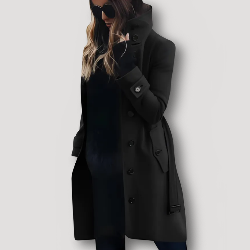 Crimson Wol Blend Elegante Trench Coat Dames