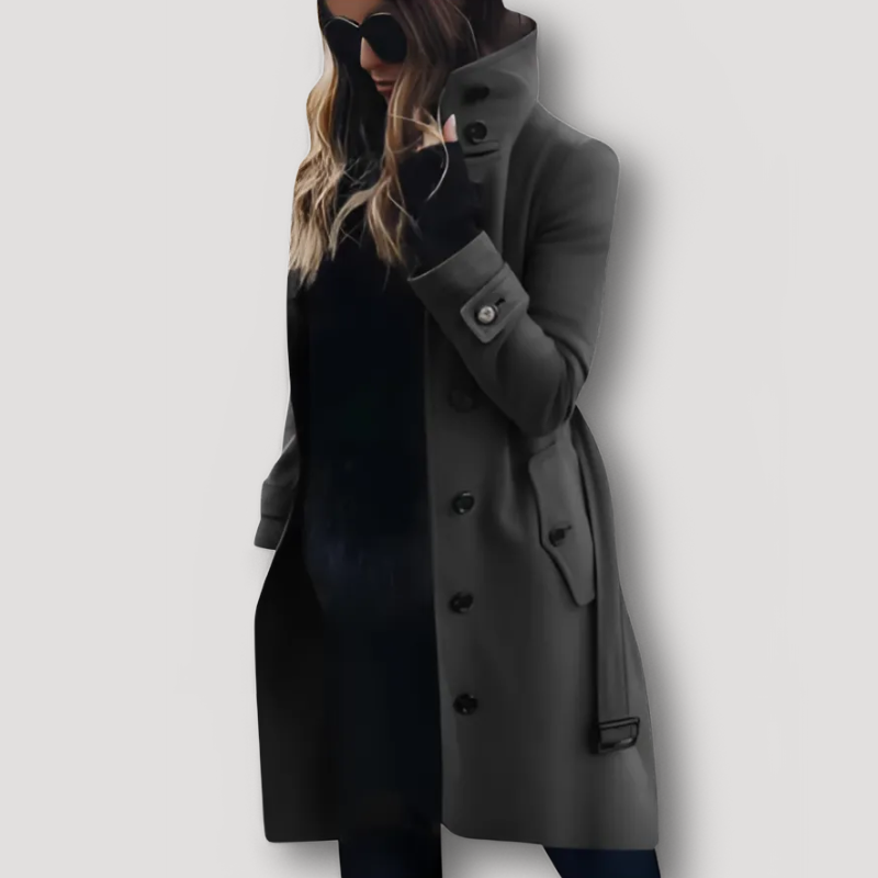 Crimson Wol Blend Elegante Trench Coat Dames