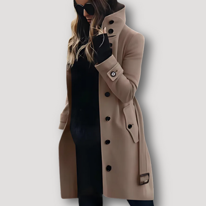 Crimson Wol Blend Elegante Trench Coat Dames