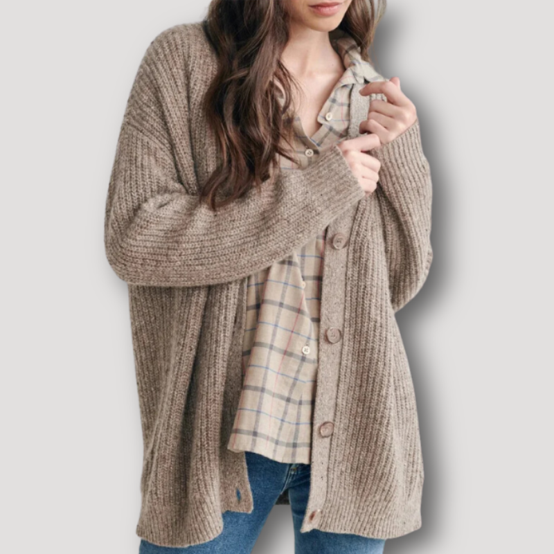 Geribbeld Button Down Cardigan Trui Dames