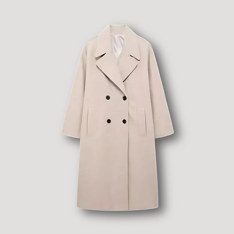 Dubbel Breasted Wol Lang Overcoat Winter Coat Dames