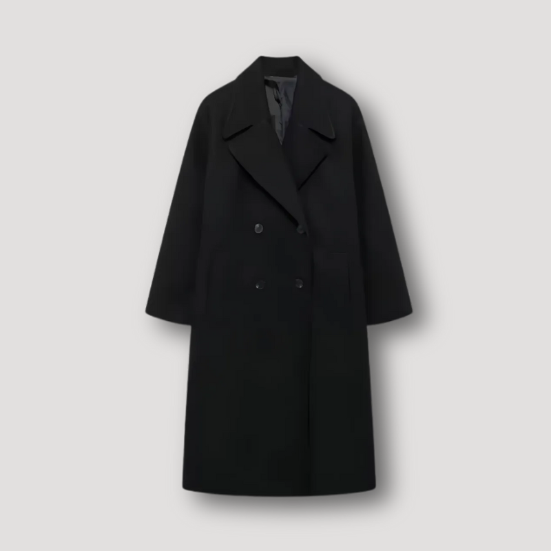 Dubbel Breasted Wol Lang Overcoat Winter Coat Dames