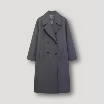 Dubbel Breasted Wol Lang Overcoat Winter Coat Dames