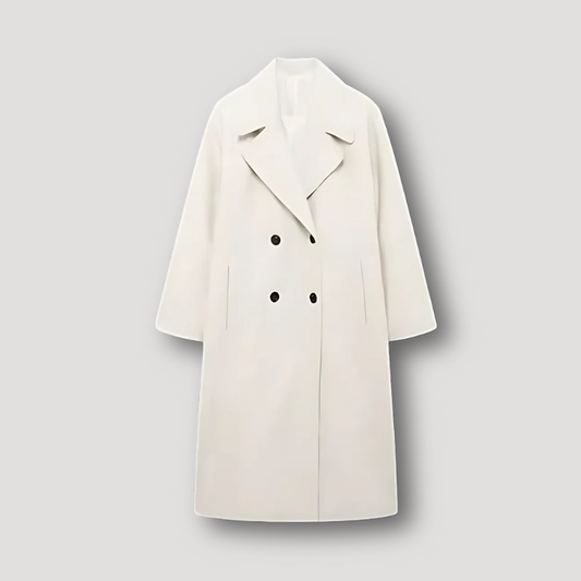 Dubbel Breasted Wol Lang Overcoat Winter Coat Dames