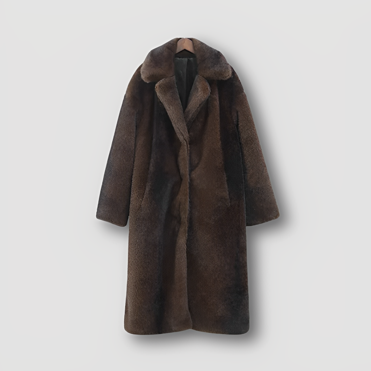 Lange Bruin Vintage Kleding Faux Fur Coat Dames